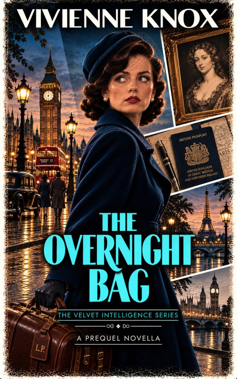 Cover of The Overnight Bag by Vivienne Knox, a prequel novella in The Velvet Intelligence series